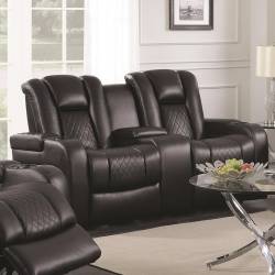 Delangelo Casual Power Reclining Love Seat with Cup Holders, Storage Console and USB Port